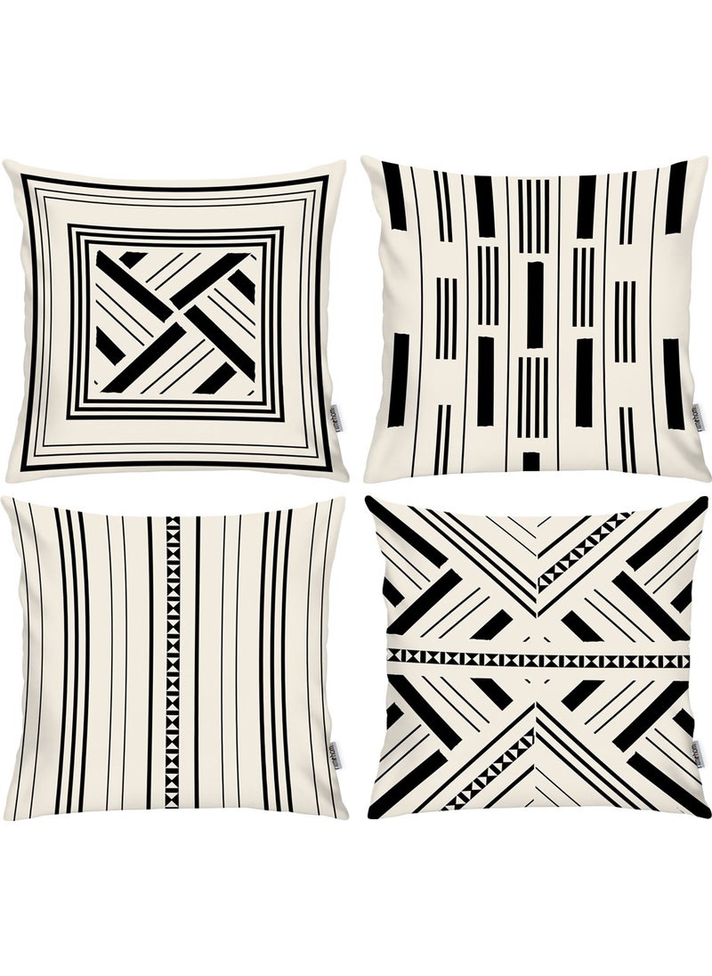 Ritmo Home Scandinavian Cozy 4-Piece Throw Pillow Case 