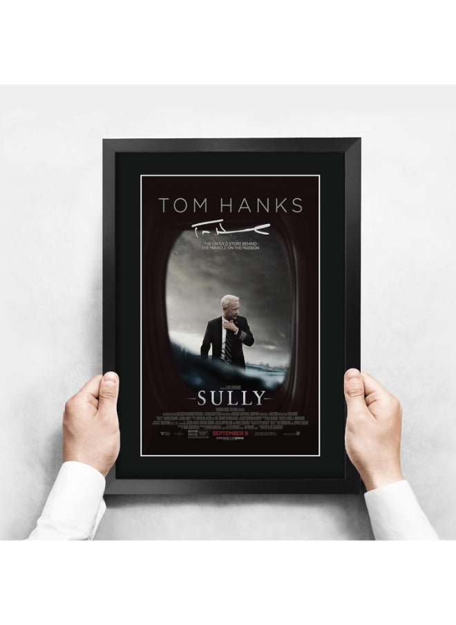 HWC Trading HWC Trading Sully Movie Poster Tom Hanks Signed 16 x 12 inch Framed Gift Printed Autograph Film Print Photo Picture Display - 16" x 12" Framed  - Image 3