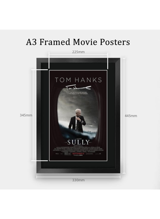 HWC Trading HWC Trading Sully Movie Poster Tom Hanks Signed 16 x 12 inch Framed Gift Printed Autograph Film Print Photo Picture Display - 16" x 12" Framed  - Image 2