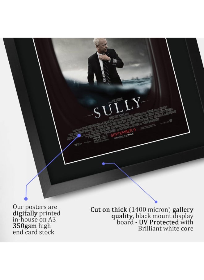 HWC Trading HWC Trading Sully Movie Poster Tom Hanks Signed 16 x 12 inch Framed Gift Printed Autograph Film Print Photo Picture Display - 16" x 12" Framed  - Image 4