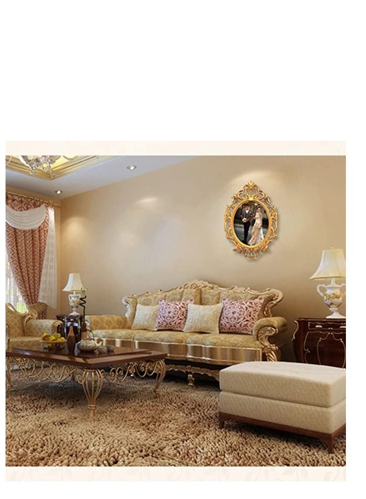 FFD Decorative Wall Mirror Vintage Hanging Mirror for Bedroom Living Room Dresser Decor Hanging Mirrors Wall Mounted Makeup Mirror Vintage Cosmetic Mirror Dressing Mirror  - Image 5