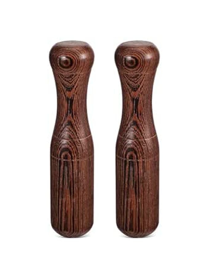 2Pcs Wooden Pestle and Mortar Set Manual Spice Grinder with Ergonomic Handle - Image 1