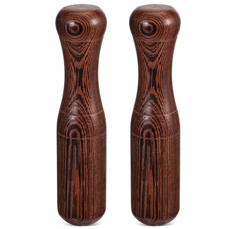 2Pcs Wooden Pestle and Mortar Set Manual Spice Grinder with Ergonomic Handle - Image 2