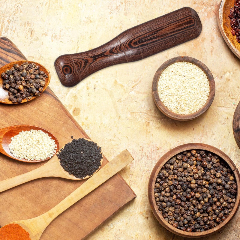 2Pcs Wooden Pestle and Mortar Set Manual Spice Grinder with Ergonomic Handle - Image 3