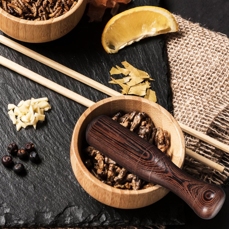 2Pcs Wooden Pestle and Mortar Set Manual Spice Grinder with Ergonomic Handle - Image 5