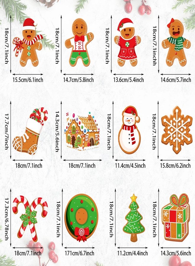 ABURRORI 52 Pcs Christmas Gingerbread Man Party Hanging Swirl Decorations, Merry Gingerbread Man Snowflake Christmas Tree Ceiling Hanging Streamers Swirl for Xmas Winter New Year Holiday Party Supplies - Image 2