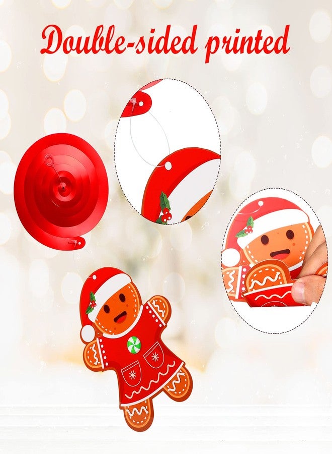 ABURRORI 52 Pcs Christmas Gingerbread Man Party Hanging Swirl Decorations, Merry Gingerbread Man Snowflake Christmas Tree Ceiling Hanging Streamers Swirl for Xmas Winter New Year Holiday Party Supplies - Image 3