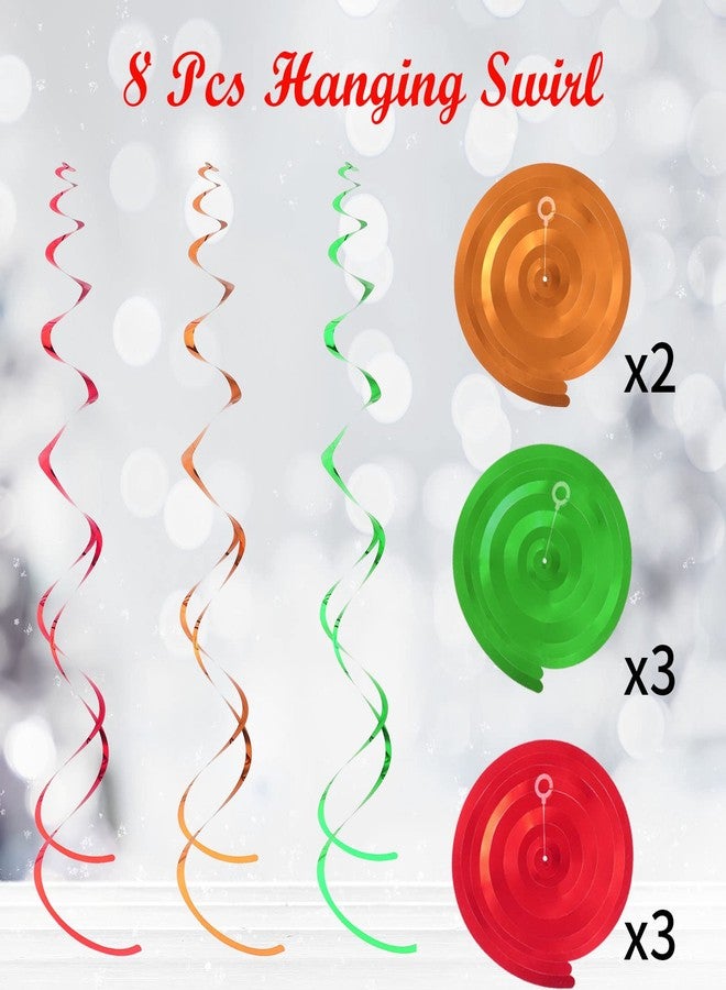 ABURRORI 52 Pcs Christmas Gingerbread Man Party Hanging Swirl Decorations, Merry Gingerbread Man Snowflake Christmas Tree Ceiling Hanging Streamers Swirl for Xmas Winter New Year Holiday Party Supplies - Image 5
