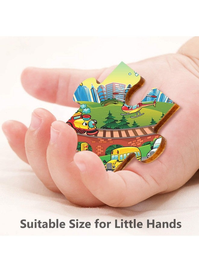 Webby Kids Funny Vehicles Wooden Jigsaw Puzzle, 24Pcs, Multicolor - Image 4