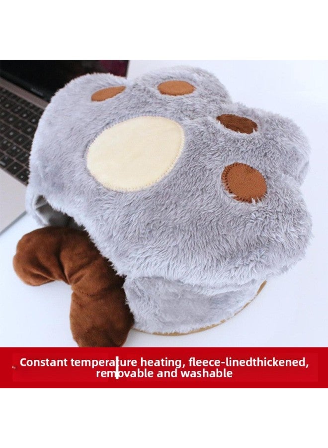 Winter Computer USB Heating Hand Warmer Heated Mouse Pad Cartoon Warm Mouse Pad Heated Hand Warmer Wrist Mouse-Color:Watermelon Red Bear Paw - One Body [plus A Switch Wire] - Image 4