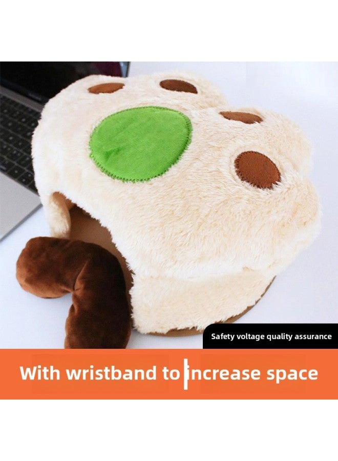 Winter Computer USB Heating Hand Warmer Heated Mouse Pad Cartoon Warm Mouse Pad Heated Hand Warmer Wrist Mouse-Color:Watermelon Red Bear Paw - One Body [plus A Switch Wire] - Image 3