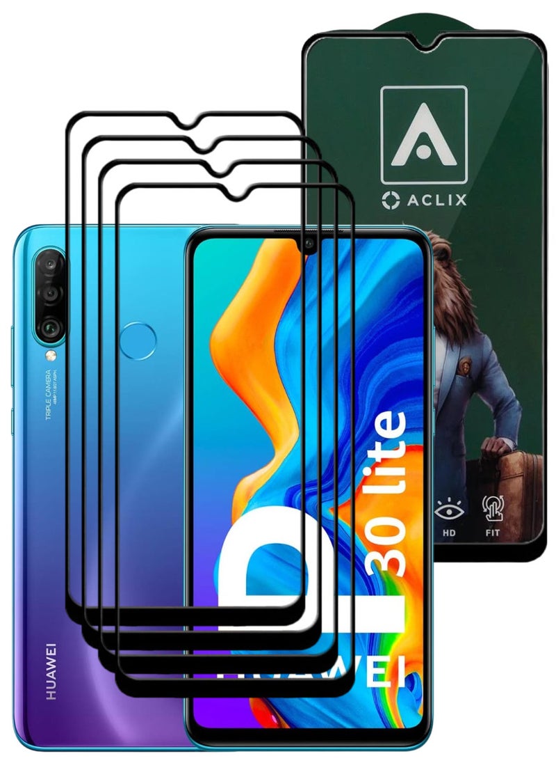 ACLIX 4 Pieces Antistatic ESD Dustproof Premium Quality High Definition Tempered Glass Screen Protector Designed For Huawei P30 lite - Image 1