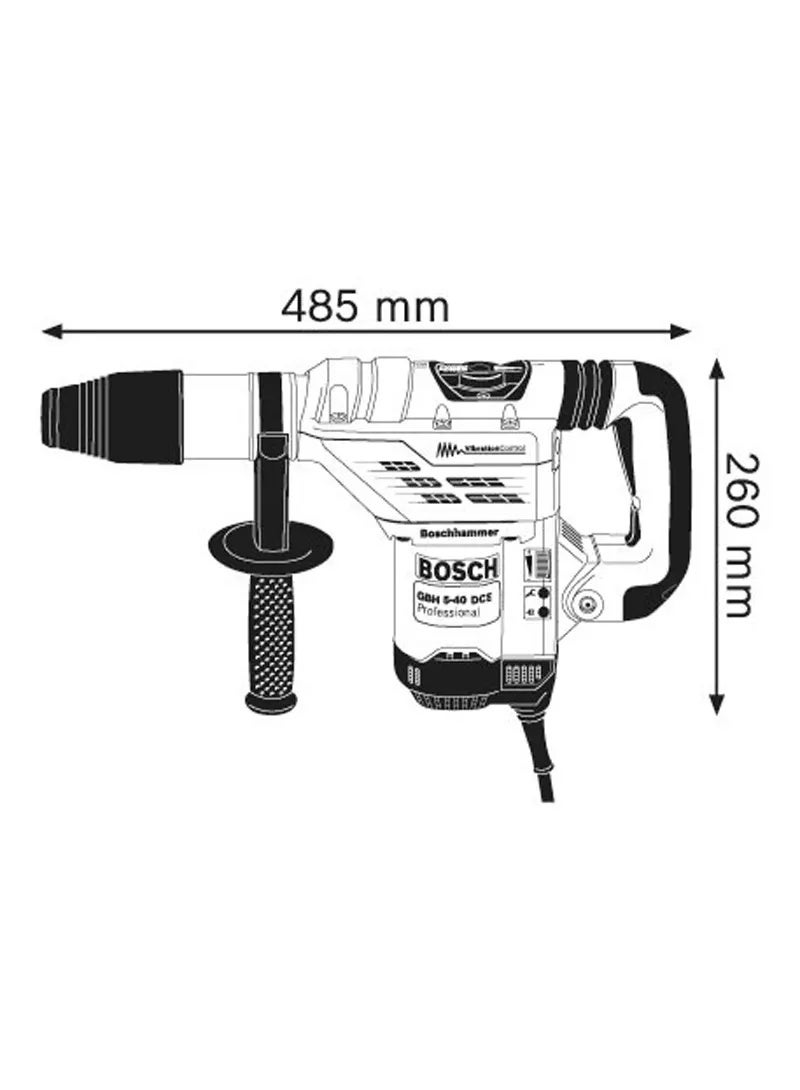 بوش مطرقة دوارة احترافية مع نظام تثبيت اس دي ماكس من بوش GBH 5-40 D 0.5 بوصة أزرق-أسود 230.0 فولت 230.0 - Image 2