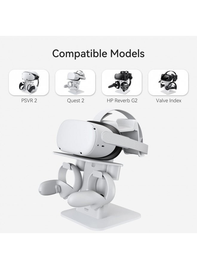 KIWI design KIWI design VR Stand Accessories Compatible with Quest 2/PSVR 2/Valve Index/HP Reverb G2/ Pico 4/Quest VR Headset and Touch ControllersNot Compatible with Quest 3Gray-White - Image 3