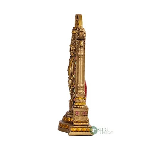 INDICAST 8" Tirupati Balaji Fine Metal Finish Idol Decorative Showpiece Handcrafted Tirupati Balaji Murti for Home Office and Gifting Purpose Sculpture, Golden, Pack of 1 - Image 5