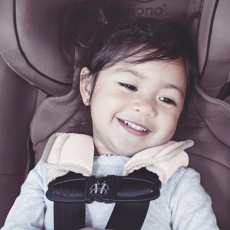 Diono Soft Wraps Car Seat Straps, Shoulder Pads for Baby, Infant, Toddler, 2 Pack Reversible Soft Seat Belt Cushion and Stroller Harness Covers Helps Prevent Strap Irritation, Pink - Image 2