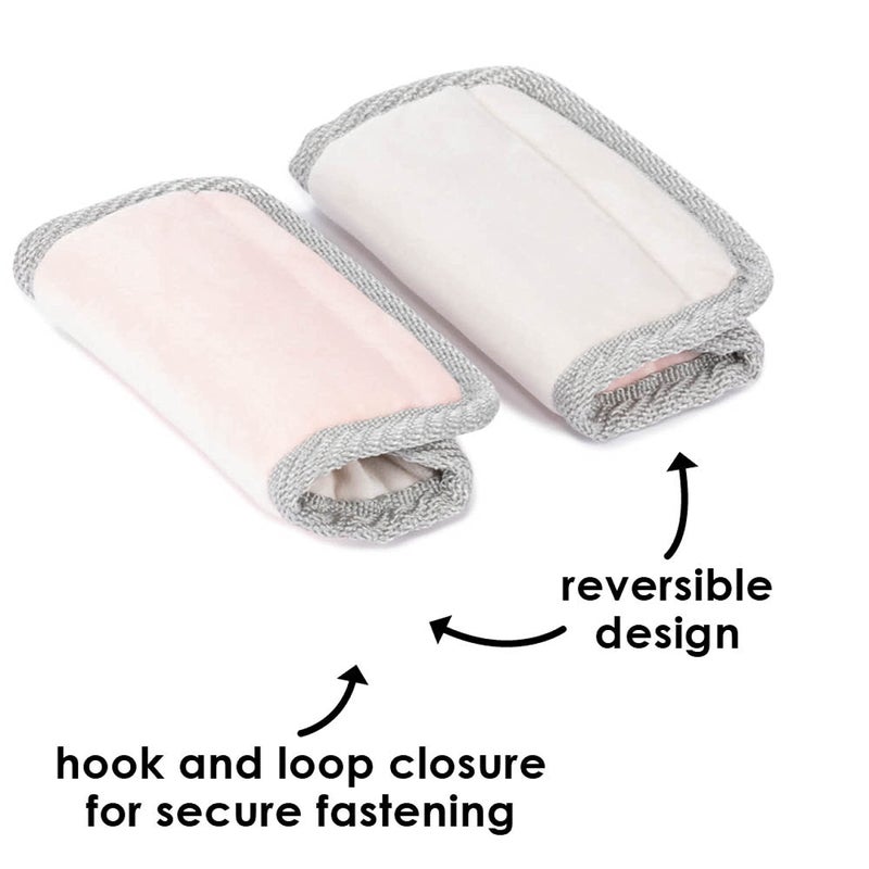 Diono Soft Wraps Car Seat Straps, Shoulder Pads for Baby, Infant, Toddler, 2 Pack Reversible Soft Seat Belt Cushion and Stroller Harness Covers Helps Prevent Strap Irritation, Pink - Image 5