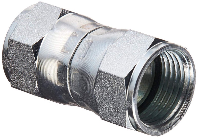 AF 6565-10-08 Hydraulic Adapter 5/8" Female JIC Swivel X 1/2" Female JIC Swivel Carbon Steel - Image 1