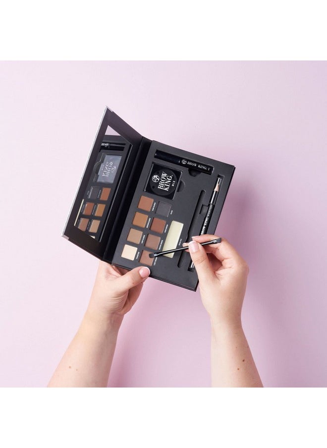 دبليو 7 - مجموعة W7 Brow King Ultimate Eyebrow Kit - لوحة تحديد الحواجب وتشكيلها - مجموعة مكياج احترافية - Image 1