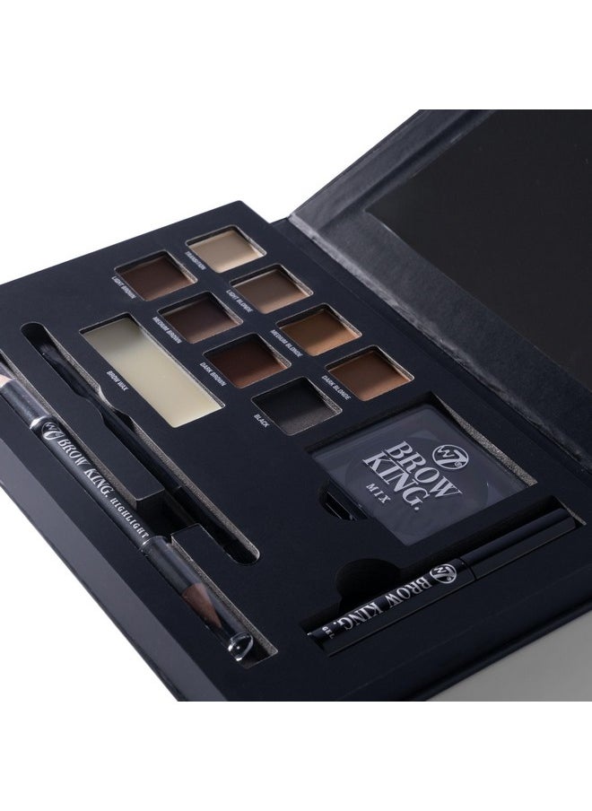 دبليو 7 - مجموعة W7 Brow King Ultimate Eyebrow Kit - لوحة تحديد الحواجب وتشكيلها - مجموعة مكياج احترافية - Image 1