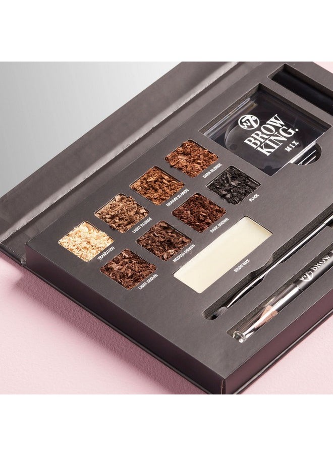 دبليو 7 - مجموعة W7 Brow King Ultimate Eyebrow Kit - لوحة تحديد الحواجب وتشكيلها - مجموعة مكياج احترافية - Image 1