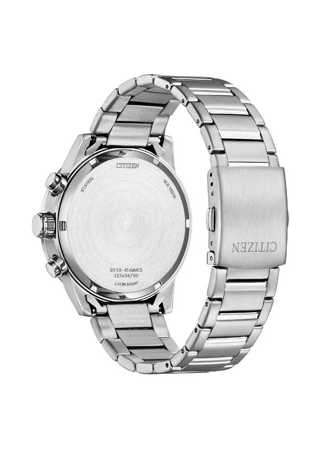 CITIZEN Chronograph AN3681-57E Men’s Watch,  44 mm Black Dial, Stainless Steel Case & Bracelet, 100 m WR - Image 3