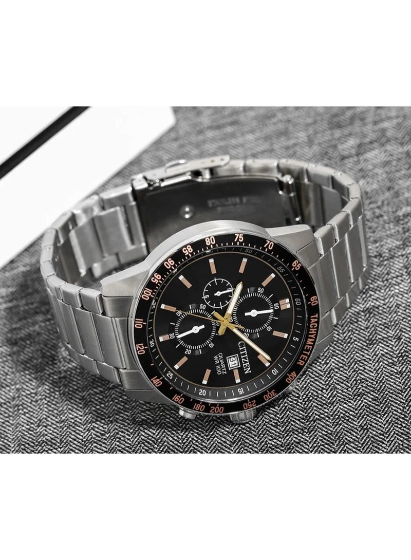 CITIZEN Chronograph AN3681-57E Men’s Watch,  44 mm Black Dial, Stainless Steel Case & Bracelet, 100 m WR - Image 5