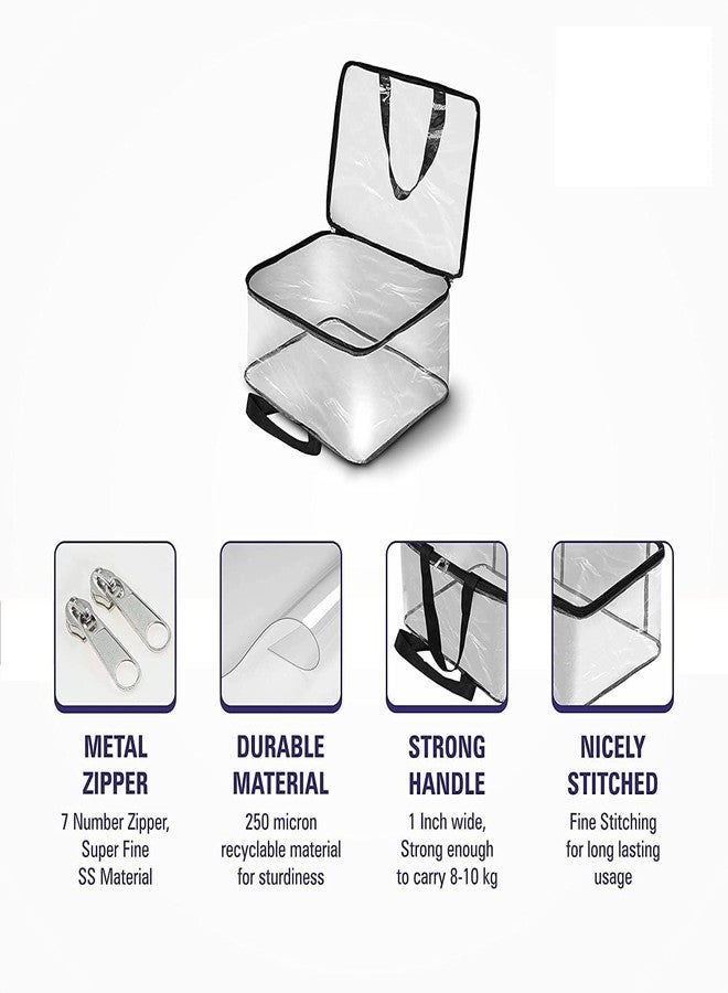 VANKALP | Transparent Plastic Clothes Storage Bag | Clothes PVC Packing Organizer | for Saree Covers,Clothes, Lehenga, Blankets, Bedsheets, Toys, Docs | Wardrobe Organizer | 32 Cm,22 Cm,Clear | (2) - Image 5