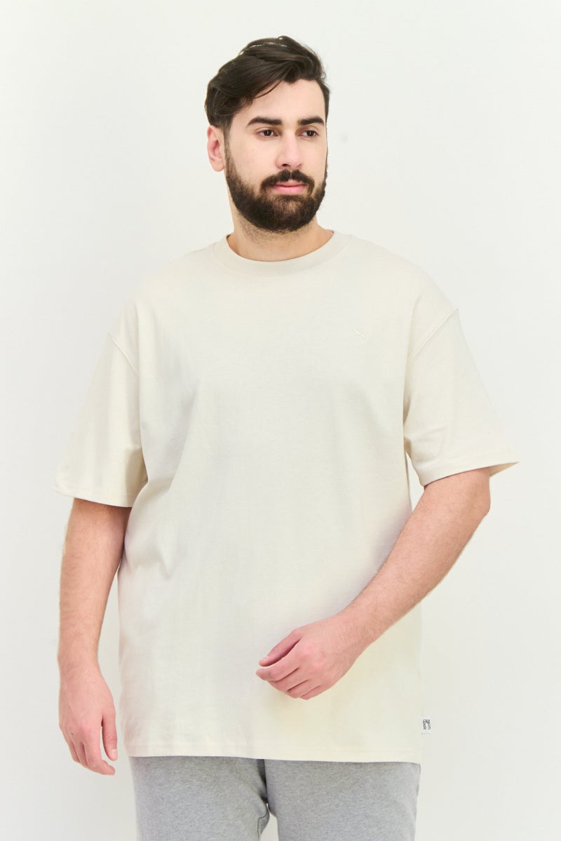 PUMA Men Sportswear Fit Long Sleeves Outdoor T-Shirt, Cream - Image 1