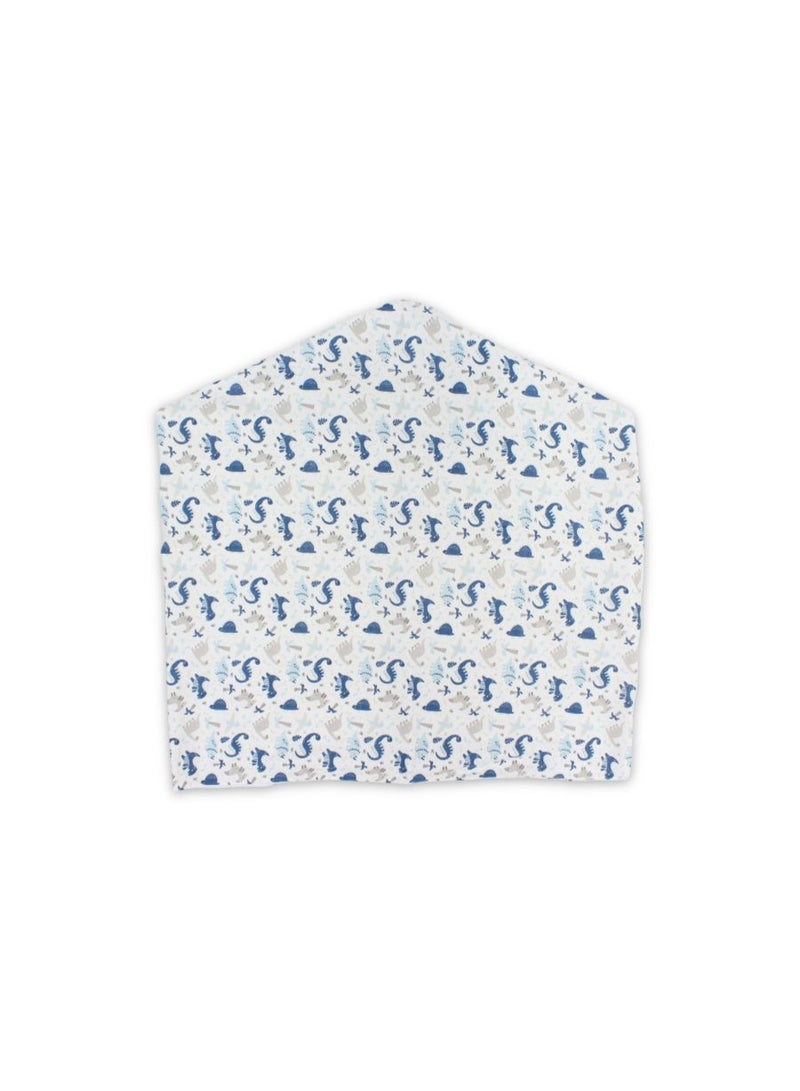 Junior Cotton Baby Breastfeeding Cover – Off-White with Dino Print - Image 2