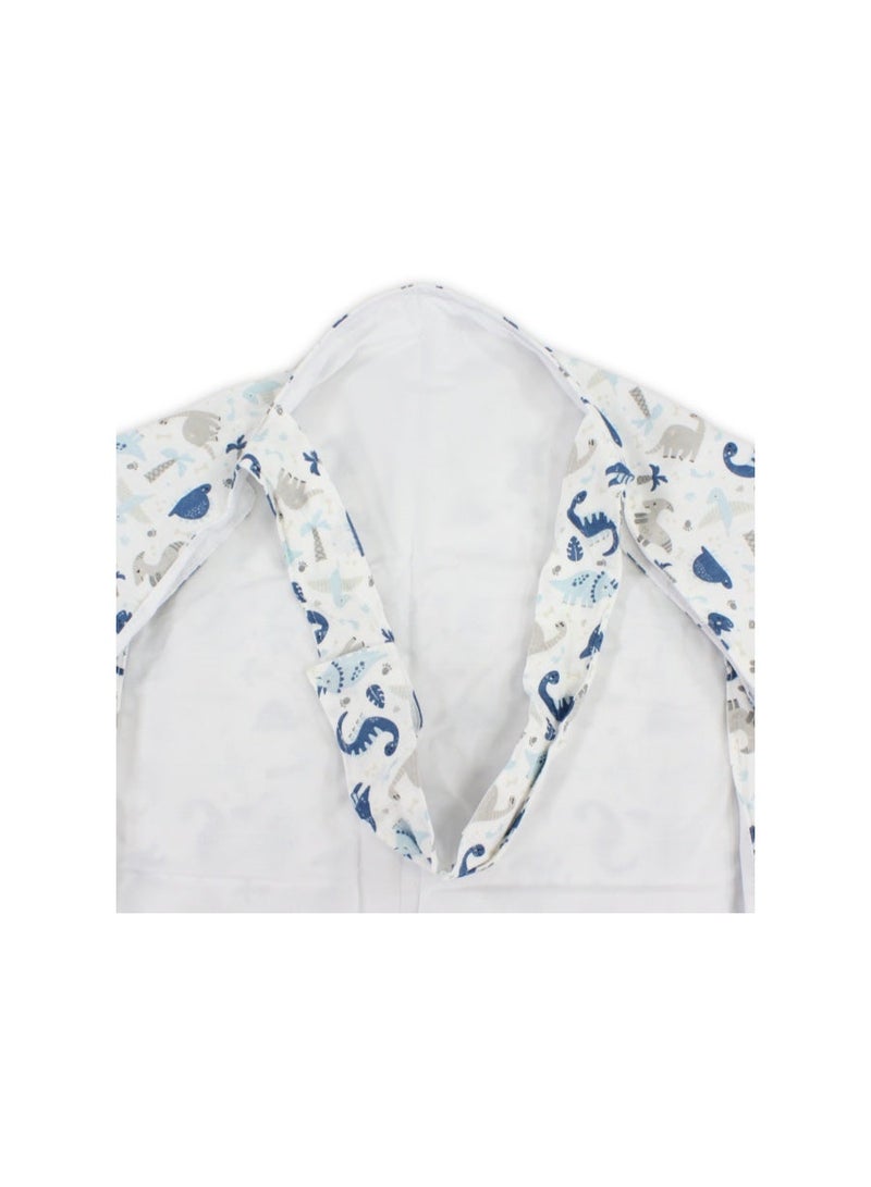 Junior Cotton Baby Breastfeeding Cover – Off-White with Dino Print - Image 3