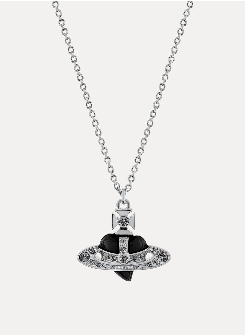 Vivienne Westwood New Diamante Heart Pendant Necklace-Black  - Image 1