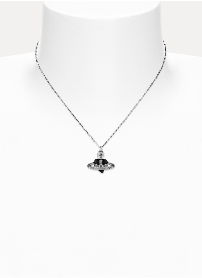 Vivienne Westwood New Diamante Heart Pendant Necklace-Black  - Image 2