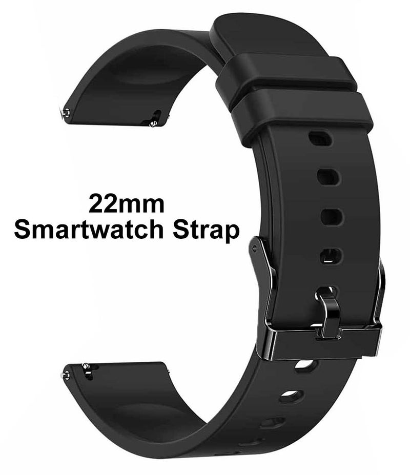 ADAMO 22Mm Black Watch Strap Compatible For Phoenix Ultra/Phoenix/Pulse 2/Xtend Pro/Xtend Call And All 22Mm Wristwatch And Smartwatches P13Bin02-1 - Image 2