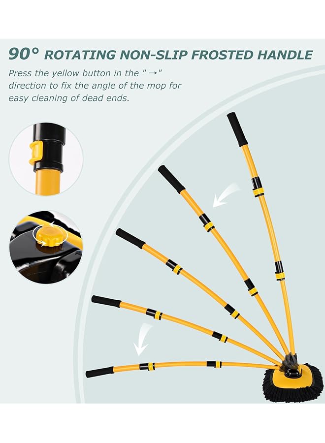 KASTWAVE Car Wash Brush Kit, Telescopic Car Cleaning Brush, Including A Spare Black Brush Head & A Wash Mop With Extendable Extra-Long Handles & Scratch-Free - Image 5