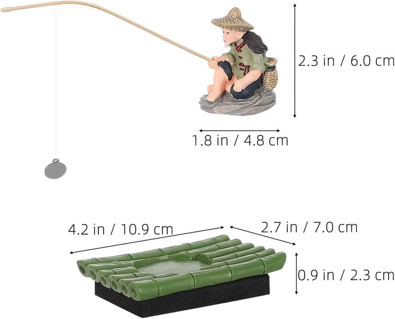 Balanced universal design 1 Set Aquarium Fisherman Figurine Island with Realistic Mini Fishing Rod, Sitting Fisherman Statue with Wine Jug and Fruit Basket for Asian Zen Fish Tank Landscape Carefully engineered build Permanent & temporary usable Bulk order available stock Standard fit Most item matching trendy design Wet anti slip Long lifespan Climate adapted upgraded quality Safe silicone build Mountain region eligible ship Matte anti slip finish Upgraded classic design Local market compliant trusted quality All preference matching build UV resistant New residential zone delivery Global sizing options Global upgraded practical design Modern warehouse management Changing environment compatible Labor saving Daily life matching design Affordable fast purchase options Liquid tight joint - Image 2