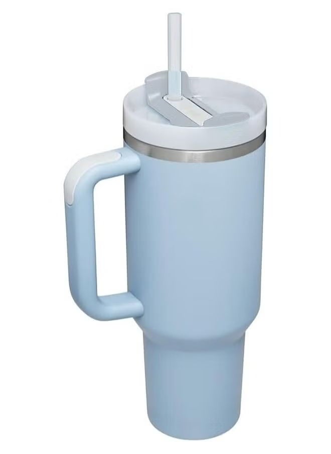 Stanley - Vacuum Insulated Coffee Mug,Insulated Mug with Handle and Straw Lid,In-car Mug,Blue 40 Oz - Image 1