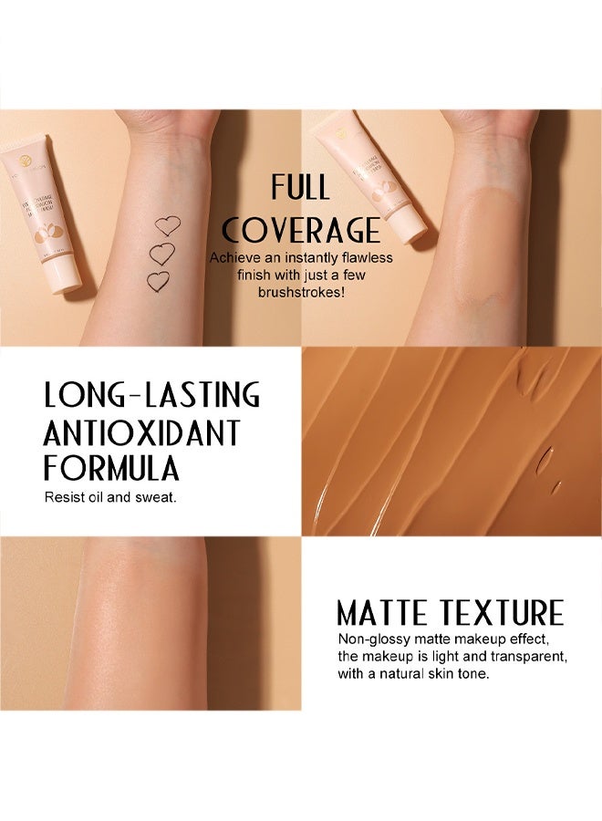 YOUNG VISION Full Coverage Foundation, Matte Finish, Waterproof, Poreless Liquid Foundation Makeup-#05（30ml） - Image 5
