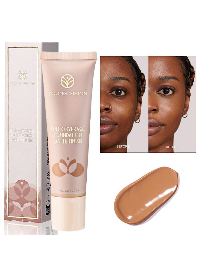 YOUNG VISION Full Coverage Foundation, Matte Finish, Waterproof, Poreless Liquid Foundation Makeup-#05（30ml） - Image 1