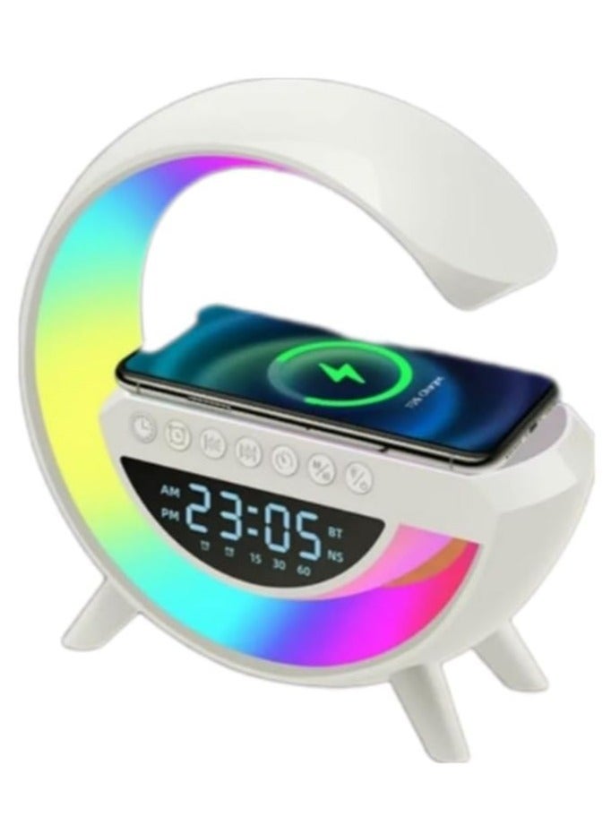 LED Wireless Charging Speaker – Music Ringtone with 7 Color Selections  Alarm Clock Function - Image 1