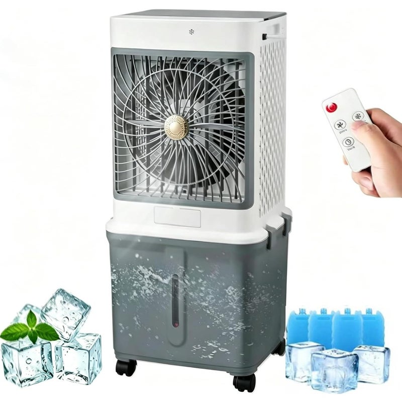 Evaporative Air Cooler, Cooling Fan, 3 Speeds with Remote Touch Control, 120 Oscillating, 7H Timer, Portable ac Unit w/ 35L Water Tank with 4 Ice Boxes for Office and Home-Fragrance Model - Image 1