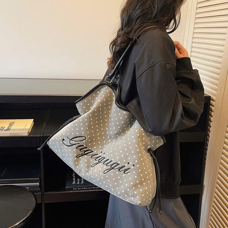 Leopard Print Suede Shopper Tote Bag for Women - Lightweight Shoulder Bag - Image 3