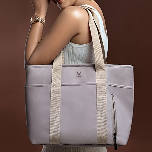 VAYA Essential Tote Bags for Women, Lightweight Handbags, Multipurpose Hand Bag for Work, Travel & Everyday Use, Comes with Detachable External Pouch, Color - Plush Taupe - Image 4