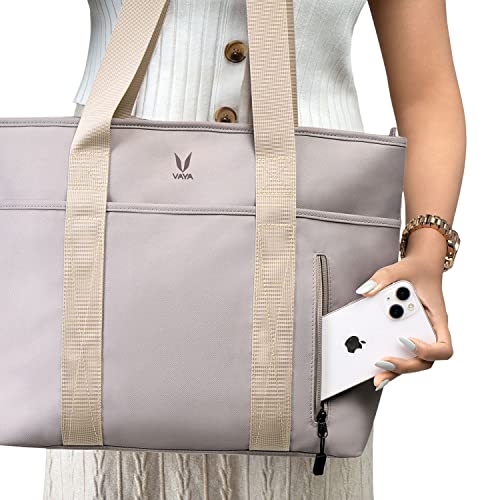 VAYA Essential Tote Bags for Women, Lightweight Handbags, Multipurpose Hand Bag for Work, Travel & Everyday Use, Comes with Detachable External Pouch, Color - Plush Taupe - Image 2