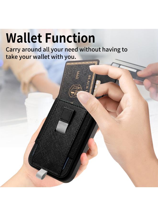 S-TOP Case For iPhone 16 Pro Retro Magsafe Cross Leather Pull-Out Card Bag Back Phone Case - Image 5