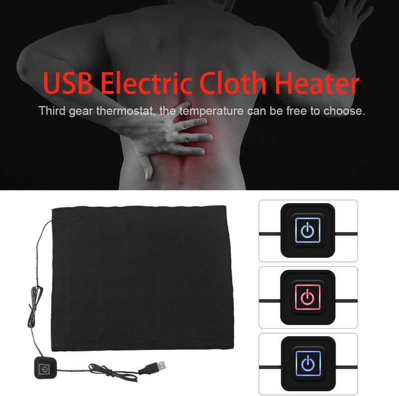 Tangxi سخان قماش كهربائي USB 5V مع وسادة حرارة من ألياف الكربون قابلة للغسل لملابس الحمى للرقبة والظهر والبطن والخصر - Image 2
