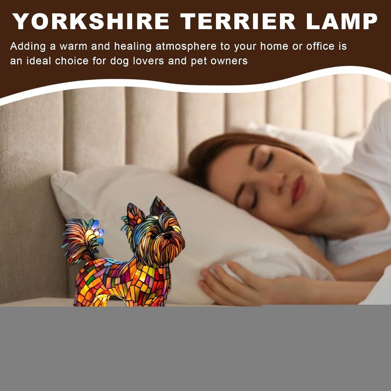 Dog Lamp: Multi-Colic , Dog Series Art Nightlight, Hand-Painted Resin Animal Themed Lamp | Pet Memorial Decoration, Multifu Ambient Lighting - Image 3