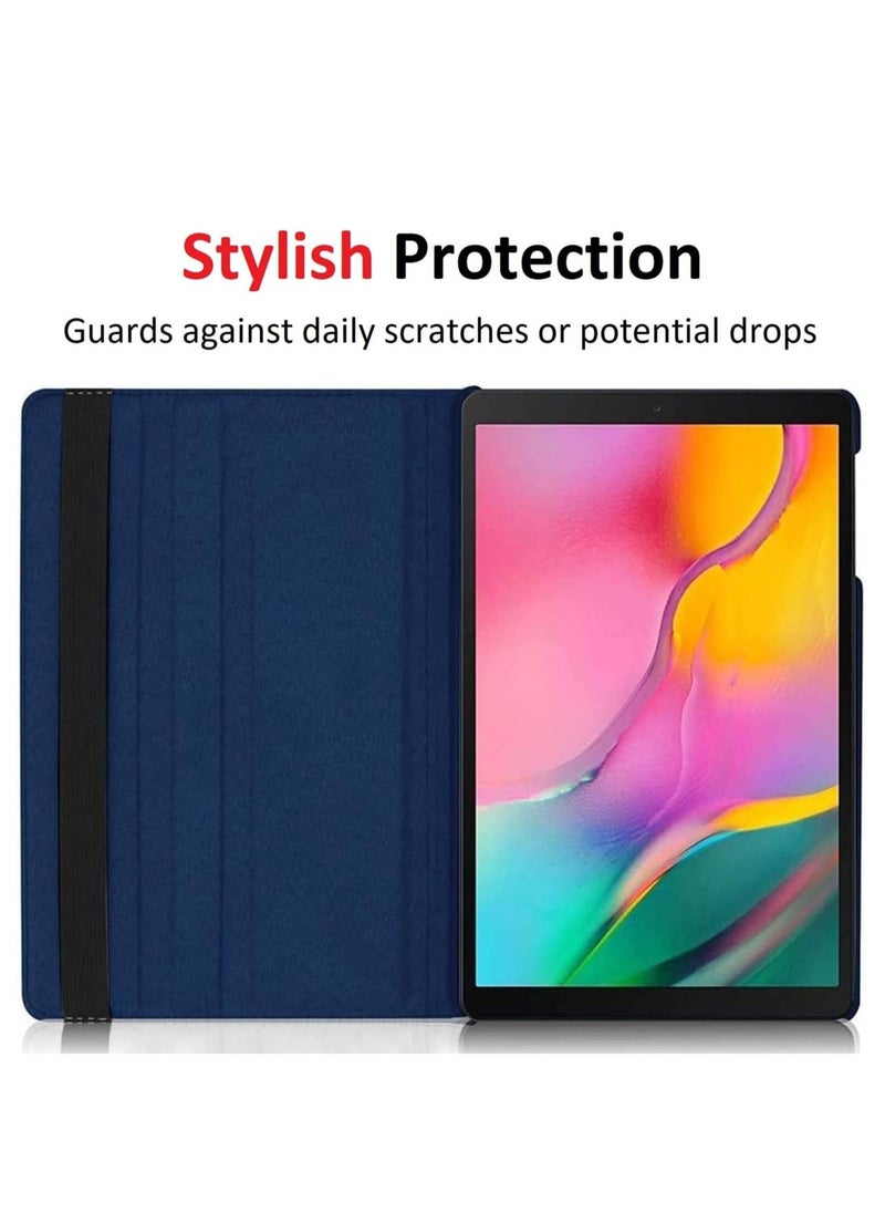 Generic - Rotating Case for Samsung Galaxy Tab A7 10.4 (2020/2022) [T500/T505/T507/T509] | 360-Degree Stand with Auto Sleep/Wake | Folio Leather Smart Tablet Cover (Navy Blue) - Image 1