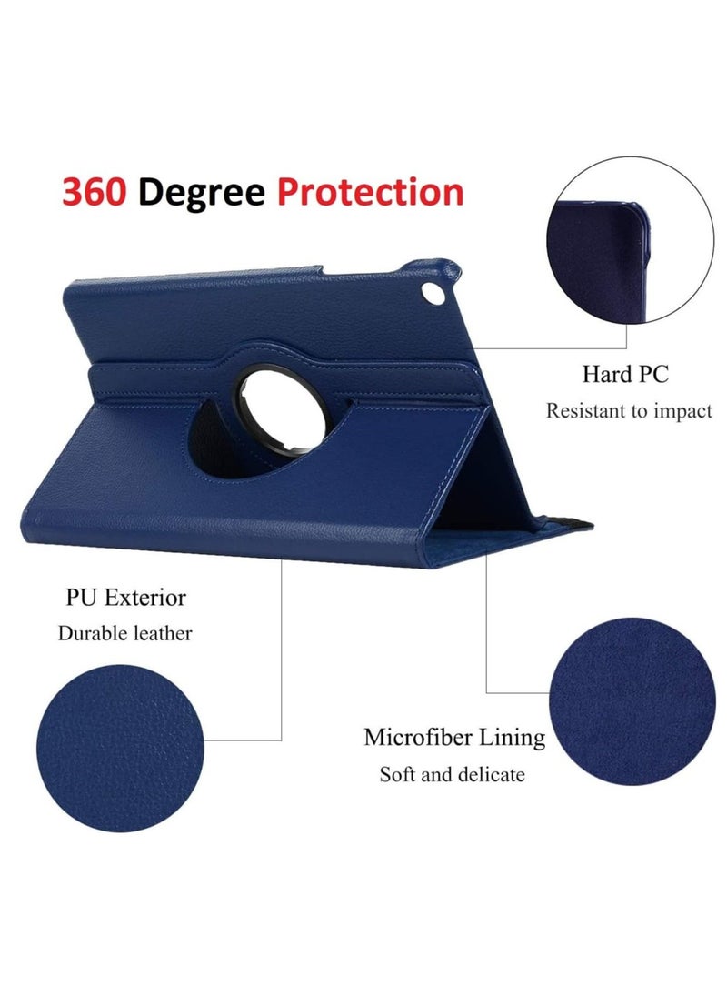 Generic - Rotating Case for Samsung Galaxy Tab A7 10.4 (2020/2022) [T500/T505/T507/T509] | 360-Degree Stand with Auto Sleep/Wake | Folio Leather Smart Tablet Cover (Navy Blue) - Image 1