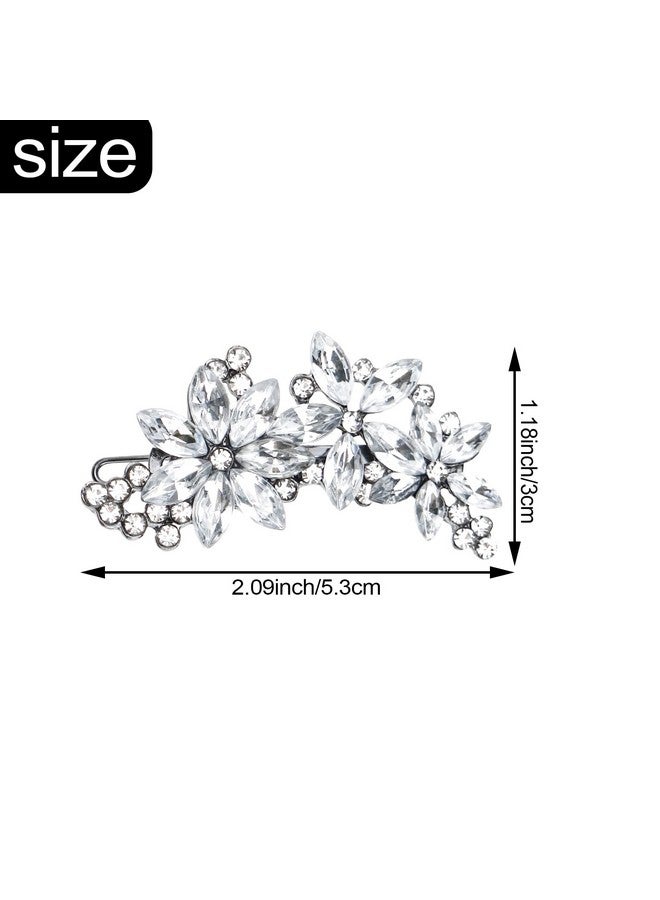 DonLeeving 4 PACK Rhinestone Bridal Hair Clip Crystal Flower Wedding Barrette Elegant Bridal Hairpins Hair Accessories for Women Girls - Image 2